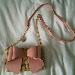 Pink bow purse